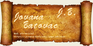 Jovana Batovac vizit kartica